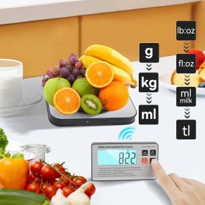 Food Scale- Wireless Separated, 33 lb Digital Kitchen Split Scales Weight Grams and Ounces for Baking Cooking and Meal Prep, LCD Display, 7 Units with Tare Function (Batteries Included)