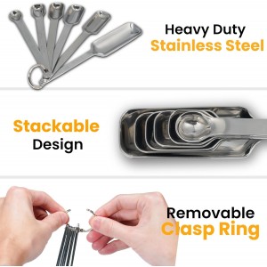Stainless Steel Measuring Spoons Set of 11, Includes 6 Rectangular Measuring Spoons and 5 Tiny Spoons, Compact Spoons Design for Narrow Spice Jars, Ideal for Dry and Liquid Ingredients