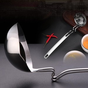 316 Stainless Steel Fat Separator Ladle with Z-Hook, Gravy Separator & Skimmer Spoon for Cooking, Hanging Soup Ladle for Kitchen, Oil Strainer and Grease Skimmer