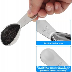 3pcs Stainless Steel Coffee Scoop Tablespoon Metal Measuring Spoon Stainless Steel Coffee Spoons Short Handles for Ground Coffee, Bean, Espresso, Powder, for Canister (sliver, 15ml)