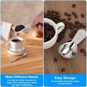3pcs Stainless Steel Coffee Scoop Tablespoon Metal Measuring Spoon Stainless Steel Coffee Spoons Short Handles for Ground Coffee, Bean, Espresso, Powder, for Canister (sliver, 15ml)