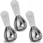3pcs Stainless Steel Coffee Scoop Tablespoon Metal Measuring Spoon Stainless Steel Coffee Spoons Short Handles for Ground Coffee, Bean, Espresso, Powder, for Canister (sliver, 15ml)