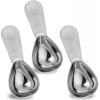 3pcs Stainless Steel Coffee Scoop Tablespoon Metal Measuring Spoon Stainless Steel Coffee Spoons Short Handles for Ground Coffee, Bean, Espresso, Powder, for Canister (sliver, 15ml)