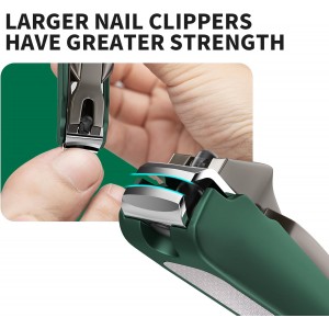 Nail Clippers for Men with Catcher, 2-Pack Large & Small Anti-Splash Nail Clippers for Fingernails & Toenails, Sharp Stainless Steel Heavy-Duty Self-Collecting Nail Cutter for Men Women