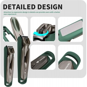 Nail Clippers for Men with Catcher, 2-Pack Large & Small Anti-Splash Nail Clippers for Fingernails & Toenails, Sharp Stainless Steel Heavy-Duty Self-Collecting Nail Cutter for Men Women
