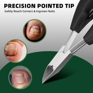 Toenail Clippers for Seniors Thick Toenails, Large Toe Nail Clippers for Men Thick Nails with 37mm Wide Opening, Heavy Duty Ingrown Toenail Clippers with Long Handle Sharp Slanted Nail Cutter