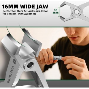 Toenail Clippers for Seniors Thick Toenails, Large Toe Nail Clippers for Men Thick Nails with 37mm Wide Opening, Heavy Duty Ingrown Toenail Clippers with Long Handle Sharp Slanted Nail Cutter