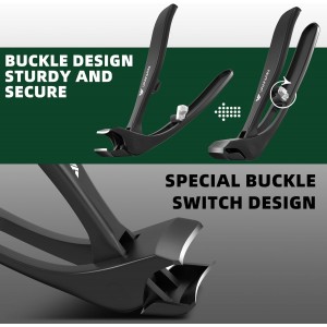 Toenail Clippers for Thick Toenails for Seniors, Heavy Duty Wide Jaw Large Toe Nail Clippers for Thick Nails for Men, Angled Head & 45° Sharp Slanted Ingrown Toenail Clippers Set Black