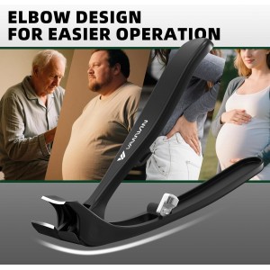 Toenail Clippers for Thick Toenails for Seniors, Heavy Duty Wide Jaw Large Toe Nail Clippers for Thick Nails for Men, Angled Head & 45° Sharp Slanted Ingrown Toenail Clippers Set Black