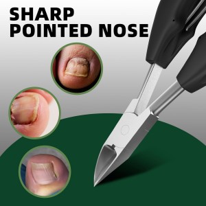 Toenail Clippers for Thick Toenails for Seniors, Heavy Duty Wide Jaw Large Toe Nail Clippers for Thick Nails for Men, Angled Head & 45° Sharp Slanted Ingrown Toenail Clippers Set Black