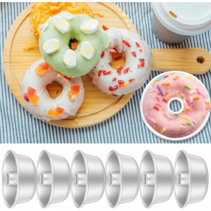 6Pcs Pound Cake Pan, Stackable Pound Cake Mould, Reusable Chiffon Cake Pan, Nonstick Tube Cake Pan, Anodized Surface Angel Food Cake Pan Uniform Heat Tube Pans for Oven Baking Cakes