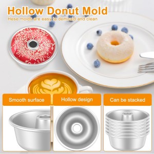 6Pcs Pound Cake Pan, Stackable Pound Cake Mould, Reusable Chiffon Cake Pan, Nonstick Tube Cake Pan, Anodized Surface Angel Food Cake Pan Uniform Heat Tube Pans for Oven Baking Cakes