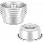 6Pcs Pound Cake Pan, Stackable Pound Cake Mould, Reusable Chiffon Cake Pan, Nonstick Tube Cake Pan, Anodized Surface Angel Food Cake Pan Uniform Heat Tube Pans for Oven Baking Cakes