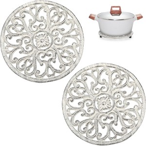 Sumnacon 2Pcs Round Cast Iron Trivets - ...