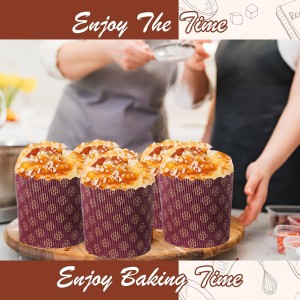 24 Pcs Easter Bread Mold, Corrugated Paper Baking Molds, Round Paper Form for Cakes Panettone Pan Kitchen Muffin Cupcake Kulich Paska, Brown (12 oz)