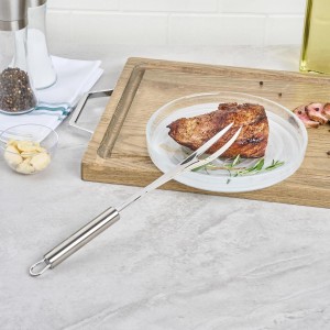 Restaurantware 13 in Stainless Steel Carving Fork - German Standard High Heat Meat Fork with Ergonomic Handle, Dishwasher Safe - BBQ Meat Carving Tool For Grill, Cooking, Serving