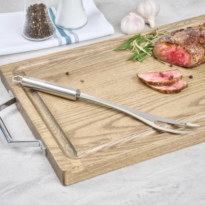 Restaurantware 13 in Stainless Steel Carving Fork - German Standard High Heat Meat Fork with Ergonomic Handle, Dishwasher Safe - BBQ Meat Carving Tool For Grill, Cooking, Serving