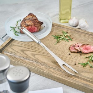 Restaurantware 13 in Stainless Steel Carving Fork - German Standard High Heat Meat Fork with Ergonomic Handle, Dishwasher Safe - BBQ Meat Carving Tool For Grill, Cooking, Serving