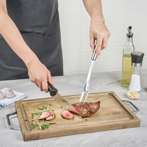 Restaurantware 13 in Stainless Steel Carving Fork - German Standard High Heat Meat Fork with Ergonomic Handle, Dishwasher Safe - BBQ Meat Carving Tool For Grill, Cooking, Serving