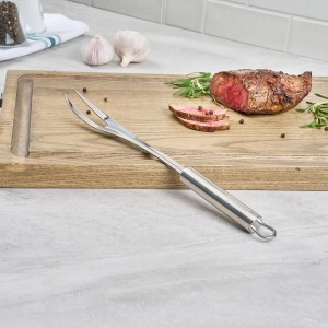 Restaurantware 13 in Stainless Steel Carving Fork - German Standard High Heat Meat Fork with Ergonomic Handle, Dishwasher Safe - BBQ Meat Carving Tool For Grill, Cooking, Serving
