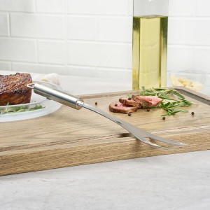 Restaurantware 13 in Stainless Steel Carving Fork - German Standard High Heat Meat Fork with Ergonomic Handle, Dishwasher Safe - BBQ Meat Carving Tool For Grill, Cooking, Serving