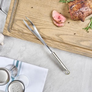 Restaurantware 13 in Stainless Steel Carving Fork - German Standard High Heat Meat Fork with Ergonomic Handle, Dishwasher Safe - BBQ Meat Carving Tool For Grill, Cooking, Serving