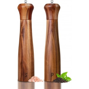 2 Pack 10 Inch Acacia Wooden Salt and Pe...