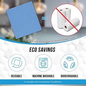 ACTIVE Swedish Dish Cloths for Kitchen 12 Pack Cellulose Sponge Cloth, Washable Dishcloths for Washing Dishes, Original European Dish Towels, Absorbent Reusable Paper Towels - Multicolor Assorted