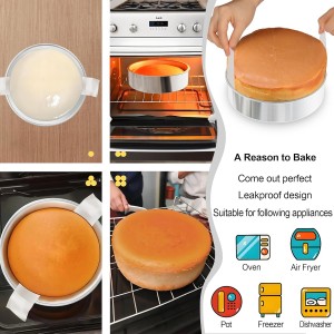 8 Inch Cake Pan Set of 2, Nonstick Stainless Steel Round Layer Cake Baking Pans with 100PCS Parchment Papers, Circle Cake Pan Tins for Birthday Christmas, Non-Toxic & Healthy, Dishwasher Safe