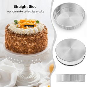 8 Inch Cake Pan Set of 2, Nonstick Stainless Steel Round Layer Cake Baking Pans with 100PCS Parchment Papers, Circle Cake Pan Tins for Birthday Christmas, Non-Toxic & Healthy, Dishwasher Safe