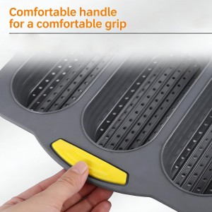 Nonstick Silicone Baguette Pan, Perforated Baking Forms Hot Dog Bun Moldes 6 Loaf French Bread Bake Mold Sandwich Molds Baking Tray for Oven Baker (grey)