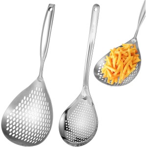 2 Pcs Skimmer Slotted Spoon, 304 Stainle...