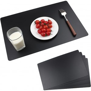 Black Placemats Set of 4 wipeable Washab...