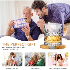 Drink Coaster Set, Wooden Absorbent Coasters, Epoxy Resin Coaster for Coffee Table, Tabletop Protection Decor, Set of 5 with Holder