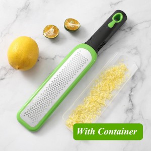 Zester Grater Set of 2, Cheese Grater for Kitchen Lemon Zester Tool Garlic Grater Ginger Grater, Kitchenaid Food Grater with Handle Handheld, Sharp Stainless Steel Blade with Protective Cover