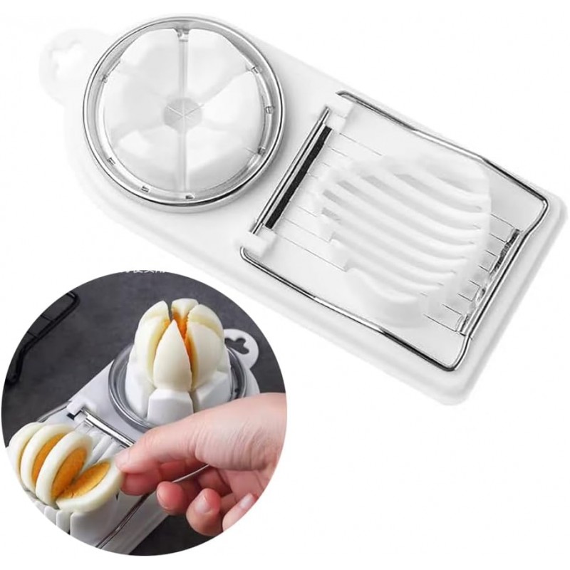 Egg Slicer for Hard Boiled Eggs Egg Cutter Strawberry Slicer Heavy Duty Tomato Slicer Stainless Steel Wire Multipurpose Egg Slicer Dicer for Soft Fruit Mushroom Home Use