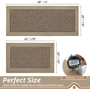BEQHAUSE Kitchen Rugs and Mats Set of 2 Non-Slip Kitchen Mats for Floor, Absorbent and Stain Resistant Kitchen Runner, Machine Washable Rugs for Kitchen, Laundry & Sink, 20