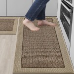 BEQHAUSE Kitchen Rugs and Mats Set of 2 Non-Slip Kitchen Mats for Floor, Absorbent and Stain Resistant Kitchen Runner, Machine Washable Rugs for Kitchen, Laundry & Sink, 20