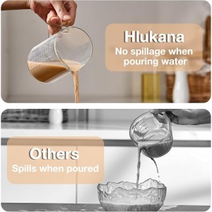 500ML 2 CUP Glass Liquid Measuring Cup With Handle, High Borosilicate Glass Three Scales (OZ, Cup, ML/CC) for Kitchen or Restaurant, V-Shaped Spout Glass Measuring Beaker, Easy To Read