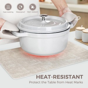 Vinyl Placemats Set of 4, Faux Leather Waterproof and Heat Resistant Place Mats, Washable Anti-Slip Table Mats with Coaster, Wipeable Placemats for Indoor & Outdoor 17