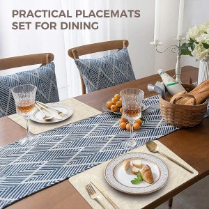 Vinyl Placemats Set of 4, Faux Leather Waterproof and Heat Resistant Place Mats, Washable Anti-Slip Table Mats with Coaster, Wipeable Placemats for Indoor & Outdoor 17