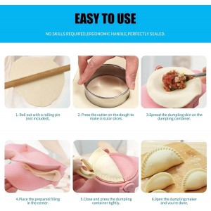 3 Sizes Empanada Maker Press, Multiple Size Dumpling Maker Set with Dough Cutter, Dumpling Mold Set for Pierogi, Pastelitos, Calzone, Turnovers, Chinese Dumpling (4.2