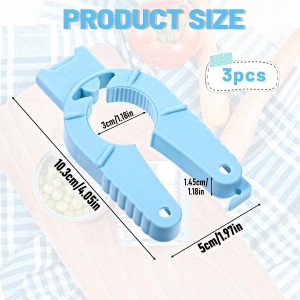3pcs Multi Function Bottle Openers, Plastic Bottle Opener, Water Bottle Openers for Seniors, Jar Opener, Bottle Cap Opener, Blue, Easy Grip for Arthritic Hands, Elderly, Weak Hands