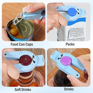 3pcs Multi Function Bottle Openers, Plastic Bottle Opener, Water Bottle Openers for Seniors, Jar Opener, Bottle Cap Opener, Blue, Easy Grip for Arthritic Hands, Elderly, Weak Hands