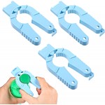 3pcs Multi Function Bottle Openers, Plastic Bottle Opener, Water Bottle Openers for Seniors, Jar Opener, Bottle Cap Opener, Blue, Easy Grip for Arthritic Hands, Elderly, Weak Hands
