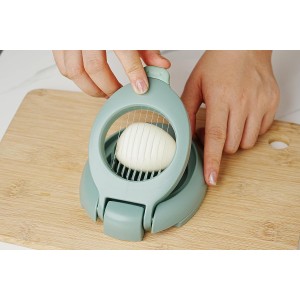 New Talent Slicing Styles Egg slicer Hard Boiled eggs Kitchen helper Dishwasher Safe (Yellow)
