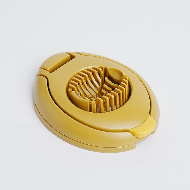 New Talent Slicing Styles Egg slicer Hard Boiled eggs Kitchen helper Dishwasher Safe (Yellow)