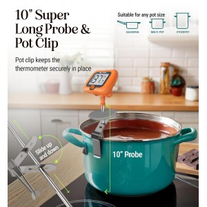 Digital Candy Thermometer with Pot Clip, 10