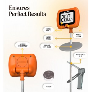 Digital Candy Thermometer with Pot Clip, 10