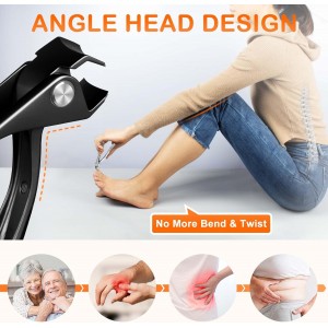 Ingrown Toenail Clippers, Edgy Nail Clipper for Thick Nails for Seniors, Slanted Nail Clippers for Men with Curved Blade, Heavy Duty Large Angled Fingernail Clipper with Wide Jaw